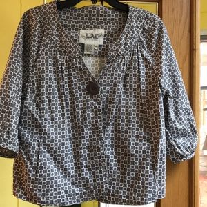 Bubble sleeve gray and white jacket